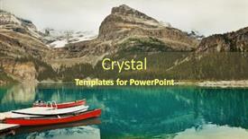  Presentation with national - Beautiful PPT layouts featuring lake o'hara yohu national park with canoe canada backdrop and a tawny brown colored foreground