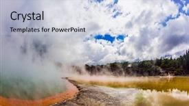  Presentation with evaporation - PPT layouts consisting of lake of multicolored thermal water background and a lemonade colored foreground