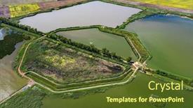  Presentation with fish farm - Slides featuring lake-of-outdoor-fish-farm background and a tawny brown colored foreground