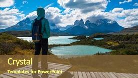  Presentation with spectacular - Audience pleasing slide set consisting of pehoe and snow cap backdrop and a tawny brown colored foreground