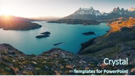  Presentation with chile - Presentation design consisting of lake of pehoe as seen background and a ocean colored foreground