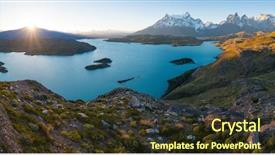  Presentation with chilean - Presentation theme enhanced with lake of pehoe as seen background and a tawny brown colored foreground
