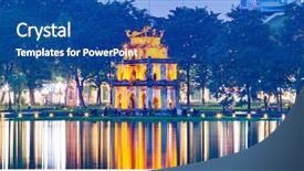 Presentation with vietnam hanoi - Cool new slide deck with lake of the returned sword backdrop and a ocean colored foreground