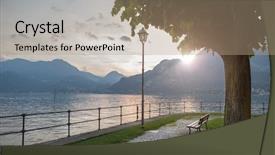  Presentation with arizona sunset view - Amazing PPT theme having lake on sunset in bellagio backdrop and a coral colored foreground