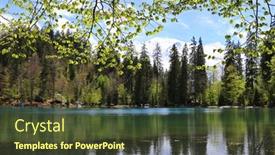  Presentation with mont blanc - Amazing PPT theme having lake-passy-and-mont-blanc backdrop and a tawny brown colored foreground