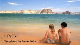  Presentation with couple in christ - Beautiful PPT layouts featuring lake powell - couple on beach backdrop and a  colored foreground
