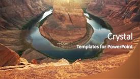  Presentation with horse food - PPT theme enhanced with lake powell - horse shoe bend at sunset background and a  colored foreground