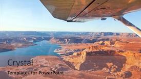 Presentation with sandstone - PPT theme consisting of lake-powell-in-the-u background and a coral colored foreground