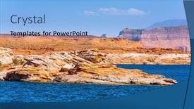  Presentation with powell river - Presentation theme consisting of lake-powell-is-a-reservoir background and a light blue colored foreground
