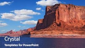  Presentation with powell river - Cool new slide deck with lake powell is surrounded by magnificent red hills scenic huge artificial water basin of the colorado river usa walk on the boat at sunset backdrop and a ocean colored foreground