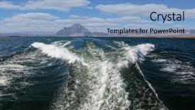  Presentation with powell river - PPT theme having lake powell on the colorado river stormy trace of motor boats crossing the emerald waters in the distance the coast of red sandstone background and a light blue colored foreground