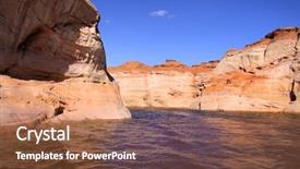  Presentation with power boat - Slides with lake powell on the way background and a red colored foreground