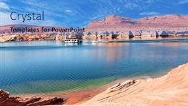  Presentation with sandstone - Presentation with lake-powell-the-coast background and a teal colored foreground