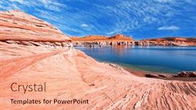  Presentation with sandstone - PPT theme featuring lake-powell-the-smooth-emerald background and a coral colored foreground