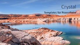  Presentation with sandstone - Slides with lake-powell-the-water-reflects background and a light blue colored foreground