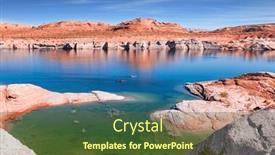  Presentation with sandstone - PPT layouts enhanced with lake-powell-the-water-reflects background and a tawny brown colored foreground