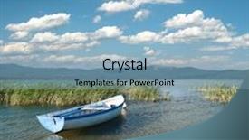  Presentation with macedonia - Cool new theme with lake prespa with row boat backdrop and a light blue colored foreground