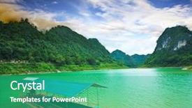  Presentation with cao - Theme consisting of lake province cao bang vietnam background and a teal colored foreground