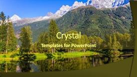  Presentation with mont blanc - Cool new PPT layouts with lake reflected the spruce picturesque backdrop and a tawny brown colored foreground