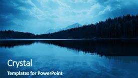  Presentation with mountain lake - Amazing presentation design having lake reflection and mountain range backdrop and a ocean colored foreground