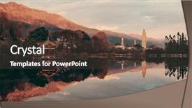  Presentation with china - Presentation design consisting of lake reflections in dali yunnan background and a tawny brown colored foreground