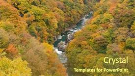  Presentation with landscape architecture portfolio - PPT theme featuring kinetics - autumn landscape in kinugawa background and a  colored foreground