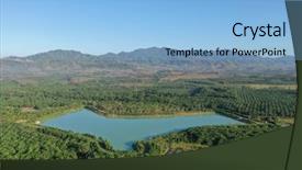  Presentation with palm plantation - Audience pleasing presentation theme consisting of rubber and palm oil plantation backdrop and a light blue colored foreground