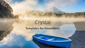  Presentation with japan - PPT theme having lake-saiko-japan background and a lemonade colored foreground