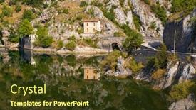  Presentation with lake - Presentation design with lake-san-domenico-with-eremo background and a tawny brown colored foreground