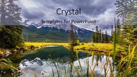  Presentation with marsh - Colorful PPT theme enhanced with lake shallow lakes have grown backdrop and a light blue colored foreground