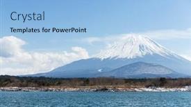  Presentation with sky blue - Audience pleasing slide deck consisting of lake-shoji-and-fujisan backdrop and a light blue colored foreground