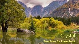  Presentation with cold water - PPT theme featuring lake-shores-are-flooded-multicolored background and a tawny brown colored foreground