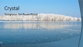  Presentation with winter ice - Slide set enhanced with lake ice - winter landscape background and a light blue colored foreground
