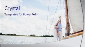  Presentation with sails sailing yacht catamaran sailing - Audience pleasing PPT layouts consisting of lake summer tourists active retirement backdrop and a sky blue colored foreground