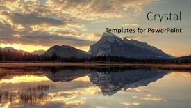  Presentation with banff national park - PPT theme featuring banff national park canada background and a coral colored foreground