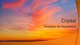  Presentation with sunset - Presentation design featuring lake sunset in el saler background and a coral colored foreground