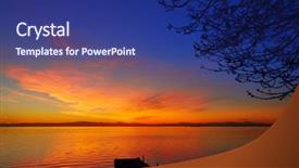  Presentation with salt lake temple - Audience pleasing presentation theme consisting of lake sunset in el saler backdrop and a navy blue colored foreground