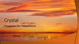  Presentation with sunset - Presentation design with lake sunset in el saler background and a coral colored foreground