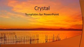 Presentation with sunset - Colorful presentation theme enhanced with lake sunset in el saler backdrop and a gold colored foreground