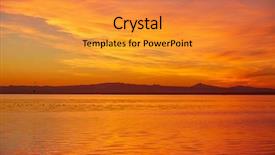  Presentation with sunset - PPT theme featuring lake sunset in el saler background and a gold colored foreground