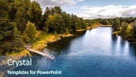  Presentation with russia city - Cool new presentation theme with lake surrounded by forest maximum backdrop and a ocean colored foreground