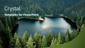  Presentation with pine - Theme consisting of lake-synevir-framed-by-pine background and a ocean colored foreground