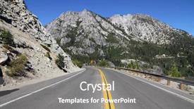  Presentation with tahoe - Colorful theme enhanced with lake tahoe - mountain highway backdrop and a  colored foreground