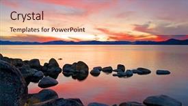 Presentation with tahoe - Beautiful theme featuring lake tahoe after sunset backdrop and a lemonade colored foreground