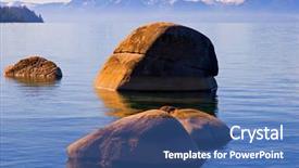  Presentation with tahoe - PPT theme featuring lake tahoe after sunset background and a ocean colored foreground