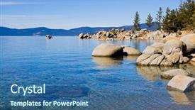  Presentation with tahoe - Beautiful PPT theme featuring lake tahoe in summer backdrop and a ocean colored foreground