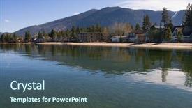  Presentation with tahoe - Colorful PPT theme enhanced with lake tahoe in the morning backdrop and a ocean colored foreground