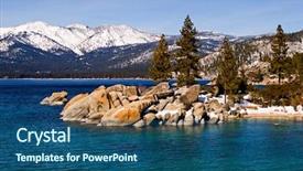  Presentation with tahoe - Presentation design enhanced with lake tahoe in winter background and a ocean colored foreground