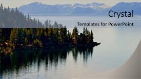  Presentation with tahoe - Beautiful PPT theme featuring lake tahoe in winter backdrop and a light blue colored foreground
