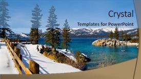  Presentation with tahoe - Beautiful presentation featuring lake tahoe in winter backdrop and a teal colored foreground
